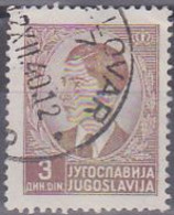 Jugoslawien 1939. Freimarken König Peter, 3 Dinar Braun, Mi 398 Gebraucht - Sonstige & Ohne Zuordnung