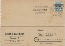 14a Stuttgart Stoos & Weckerle Chemie 1948 > Sindelfingen - Strasse Hausnummer - Roha-Salz Fliegenfänger - Pharmacy