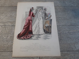 Gravure De Mode La Saison  1876 Mariée Mariage - Stampe & Incisioni