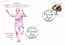 Luxembourg - FDC Olympische Spiele (8.132) - Lettres & Documents