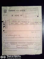 BIGLIETTO - TICKET F.S. - FERROVIE DELLO STATO - BOLZANO ROMA TERMINI  2a CL - 1957 - Europa