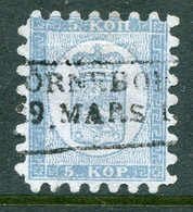 FINLAND 1860 5 Kop. Blue Roulette I, Used.   Michel 3A. - Usati