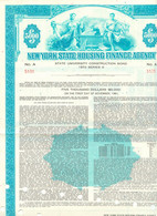 USA 1972 NEW YORK STATE HOUSING FINANCE AGENCY (State University Construction - Bank & Insurance