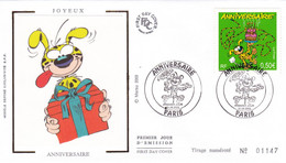 B01-306 3569 RF BD FDC Soie Rare Marsupilami 31-05-2003 Paris €9.9 - 1981-1990