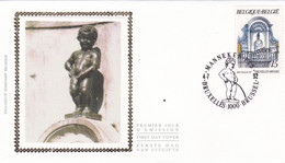 B01-306 Belgique 2468 FDC Soie Soizijde  Manneken Pis 04-07-1992 Bruxelles 1000 Brussel 1.95€ - 1991-2000