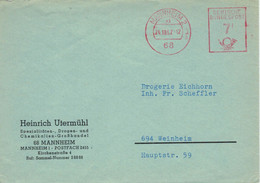 Heinrich Utermühl Drogen Mannheim 68 1952 > Weinheim - Pharmacy