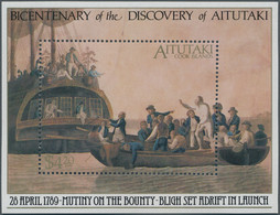 Aitutaki: 1989, Bicentenary Of The Discovery Of Aitutaki Miniature Sheet Showing 'Mutiny On The Boun - Aitutaki