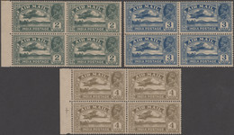 Indien: 1929 Air, Complete Set In Blocks Of Four, Mint With Hinge Marks On Resp. Top Pairs, Plus Abo - Andere & Zonder Classificatie