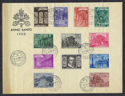 Vatican - N°140 à 149 + Exp 11-12 Obl + Enveloppe Anno Santo 1950 - Eglises, Basiliques, Pie XII - Ongebruikt