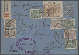 Iran: 1906/07, Registered Cover With 39 Ch. Frank Tied Oval "SULTANABAD 9-8-07" To Berne/Switzerland - Iran