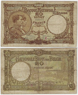 Banknote Belgium 20 Francs 1924 Pick-94 VF - 20 Francs