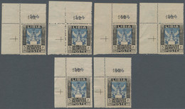 Italienisch-Libyen: 1921, Definitives Pictorials, 5lire Black/blue, Lot Of 14 Marginal Copies From T - Libya