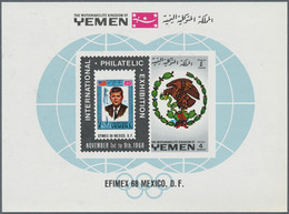 Jemen - Königreich: 1968, International Stamp Exhibition EFIMEX '68 In Mexico 4b. Imperf. Miniature - Yemen