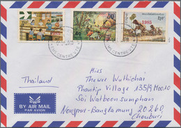 Laos: 1985 Provisionals: Four Covers To Sweden, France And Thailand Bearing 11 Stamps Surcharged "19 - Laos