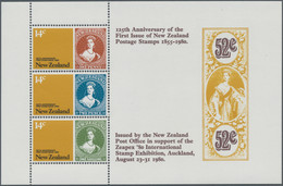 Neuseeland: 1980, 125 Years Stamps In New Zealand Large Lot With About 1.000 (!) Miniature Sheets, M - Unused Stamps