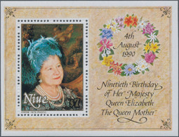 Niue: 1990, 90th Birthday Of Queen Mum Miniature Sheet In A Lot With Approx. 600 Miniature Sheets, M - Niue