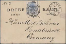 Oranjefreistaat - Ganzsachen: 1892-95 Four Postal Stationery Cards With Different Adhesives Used To - Other & Unclassified