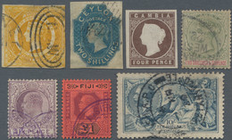 British Commonwealth: 1854-1920 Group Of Seven Stamps Including New South Wales 1854 8d. (cut Perfor - Andere & Zonder Classificatie