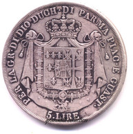 MARIA LUIGIA AUSTRIA 5 LIRE 1815 ARGENTO DUCATO PARMA PIACENZA GUASTALLA - Emilia