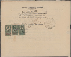 Fiskalmarken: 1897-1935: Six Documents With British Consular Stamps Up To 5/- Of The British Consula - Andere & Zonder Classificatie