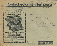 Thematik: Post / Post: 1921/1962, Ca 80 Postscheckumschläge, Dabei 2 Stück Frankiert, Einige Mit Rek - Post