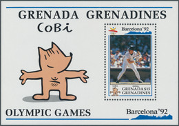 Thematik: Sport-Baseball / Sport-baseball: 1992, GRENADA/Grenadines: Summer Olympics Barcelona Minia - Baseball