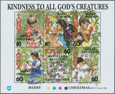 Thematik: Tiere, Fauna / Animals, Fauna: 1994, TONGA: Children With Her Pets Miniature Sheet Optd. ' - Andere & Zonder Classificatie