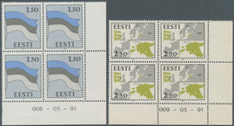 Estland: 1991, National Symbols Definitive Issue 1.50r. 'Flag Of Estonia' And 2.50r. 'Maps Of Estoni - Estland