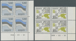 Estland: 1991, National Symbols Definitive Issue 1.50r. 'Flag Of Estonia' And 2.50r. 'Maps Of Estoni - Estland