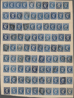 Frankreich: 1853/1870 (ca.), 20c. Blue "Napoleon", Specialised Collection/assortment Of 360 Stamps ( - Collections