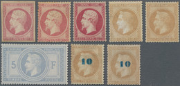 Frankreich: 1854/1871, Napoleon Various Issues, Lot Of Eight Stamps, Varied Condition, Incl. Empire - Collections