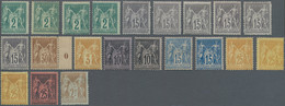 Frankreich: 1876/1900, Type Sage, Lot Of 21 Stamps, Slightly Varied But Mainly Good Condition, Compr - Collections