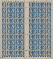 Frankreich: 1927, Pasteur 1.50fr. Blue, Postal Forgery, Complete Sheet Of 100 With Sheet No. "12916" - Collections