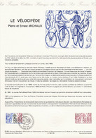 DOCUMENT FDC 1983 LE VELOCIPEDE DES FRERES MICHAUX - Documents Of Postal Services