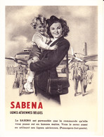 SABENA - Réduction 9x10,5 Cm D'une Affiche Ancienne (ma Réf.254b) - Poster