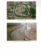 2 Different INDIANAPOLIS, Indiana, USA,  Indianapolis Motor Speedway, Old 4X6 Postcard - Indianapolis