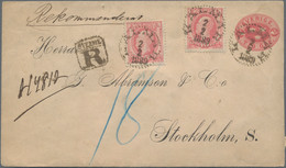 Schweden: 1880's-1950's: 41 Covers, Postcards And Postal Stationery Items, Many Used Registered To A - Covers & Documents