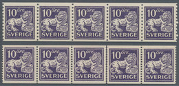Schweden: 1925/1934, Standing Lion 10öre Violet In Six Different Types And In Different Quantities I - Unused Stamps