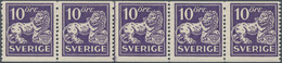 Schweden: 1934, Standing Lion 10öre Violet On White Paper Perf. 13 In A Lot With 120 Stamps Mostly I - Unused Stamps