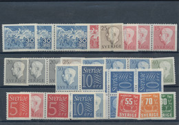 Schweden: 1957, Stock Of Year Sets Per 100 Mint Never Hinged, Obviously Complete Except Some Perfora - Unused Stamps