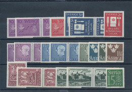 Schweden: 1962, Stock Of Year Sets Per 200 Mint Never Hinged, Obviously Complete Except Some Perfora - Unused Stamps