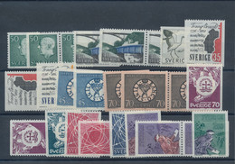 Schweden: 1968, Stock Of Year Sets Per 200 Mint Never Hinged, Obviously Complete Except Some Perfora - Unused Stamps