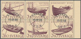 Schweden: 1988, Traditional Inland Boats Set In A Lot With About 500 Complete Booklet Panes All Fine - Used Stamps