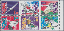 Schweden: 1993, Sport Championships (gliding, Wrestling, Table Tennis, Bowling, Handball And Skiing) - Used Stamps