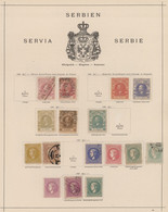 Serbien: 1869/1920, Used And Mint Collection Of Apprx. 120 Stamps On Album Pages, Slightly Varied Co - Servië