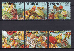 COLOMBIE - POSTE AERIENNE YVERT N° 676/681 ** MNH - COTE = 33 EUR. - FRUITS - Colombia