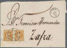 Spanien: 1855-1867: Accumulation Of 650 Covers And Folded Letters, Franked By Stamps Of 7 Different - Andere & Zonder Classificatie