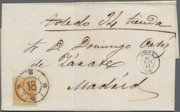 Spanien: 1855-1870: Accumulation Of 800 Covers And Folded Letters, Franked By Stamps Of 8 Different - Andere & Zonder Classificatie