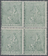 Spanien: 1873, Sitting Hispania 10c. Dark-green (shades) In A Lot With Approx. 900 Stamps Mostly In - Andere & Zonder Classificatie