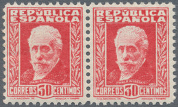 Spanien: 1932, Pablo Iglesias 30c. Carmine Perf. 11¼ Without Control Number In A Lot With Approx. 1. - Andere & Zonder Classificatie